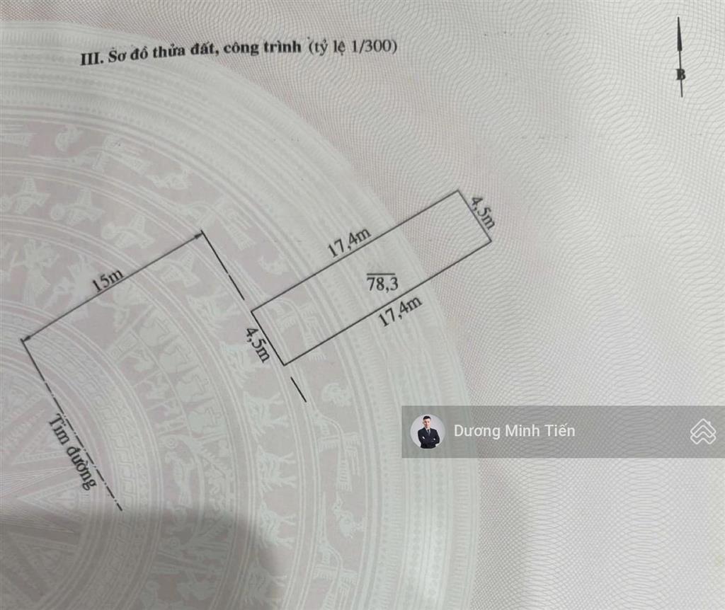 78,3m2 đất mặt đường 30m khu phân lô 193 văn cao  ngang 4,5m  tây tứ trạch