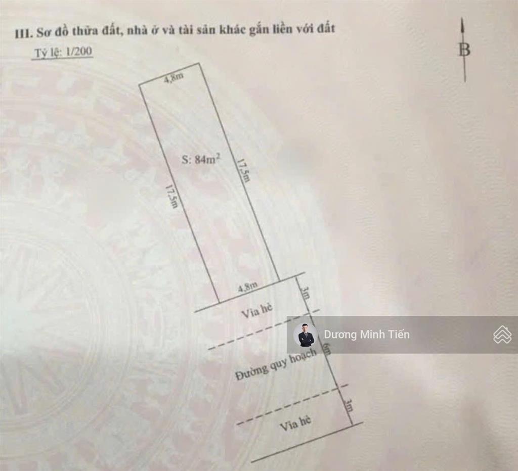 84m2 đất khu phân lô phúc lộc cạnh bảo hiểm hải an  ngang 4.8m  đông nam