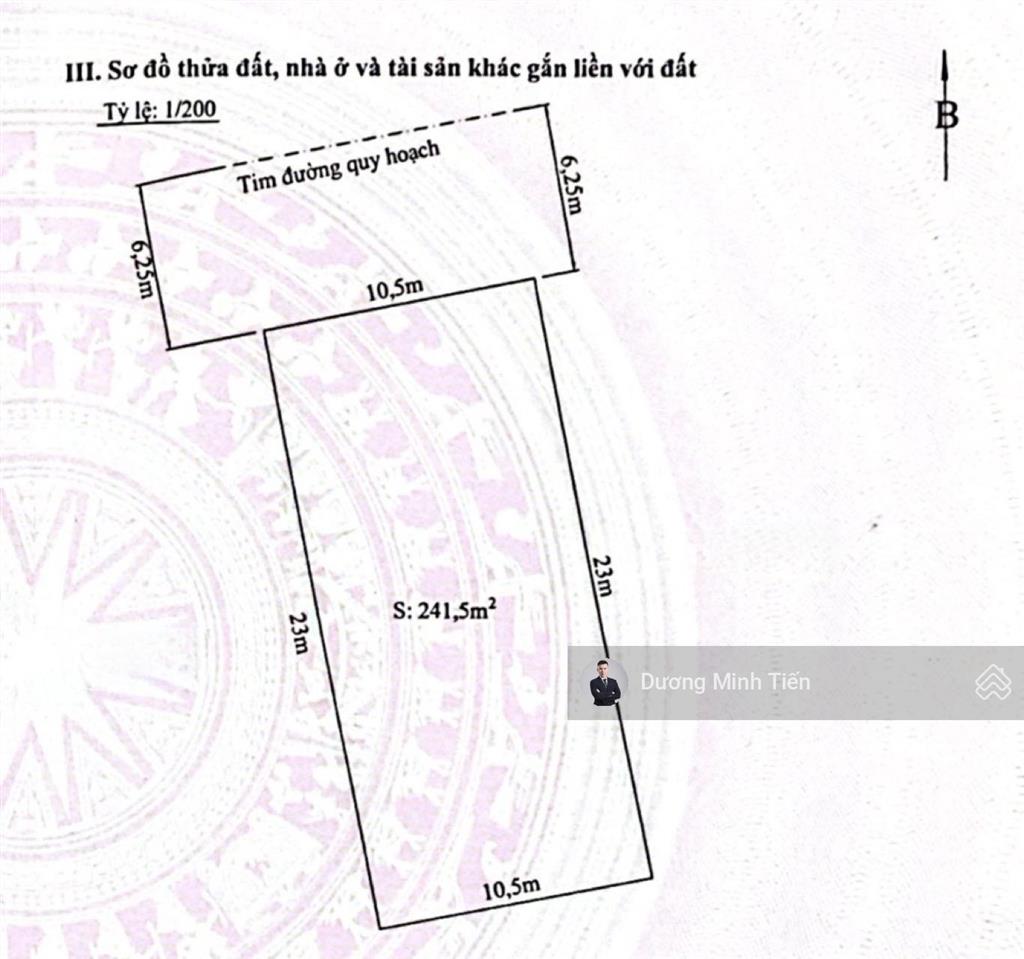 241,5m2 đất tđc bình an tuyến 2 nguyễn bỉnh khiêm  ngang 10,5m  tây bắc