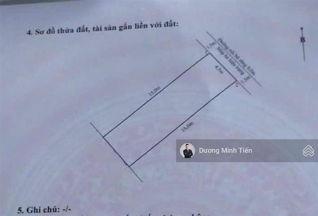 67.5m2 đất tđc đồng ninh  lê quang đạo  ngang 4.5m  tây tứ trạch
