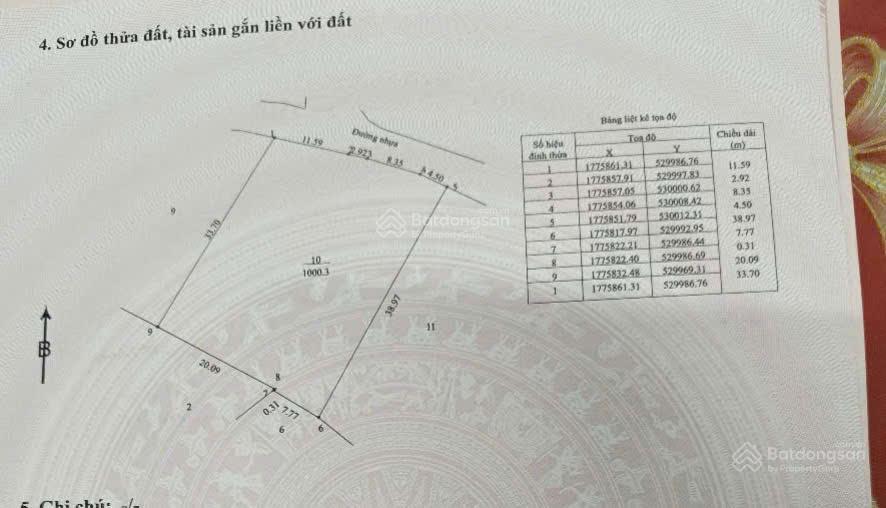 Bán đất đà nẵng xã bà nà 1000m² có 120m đất ở, mặt tiền đường nhựa