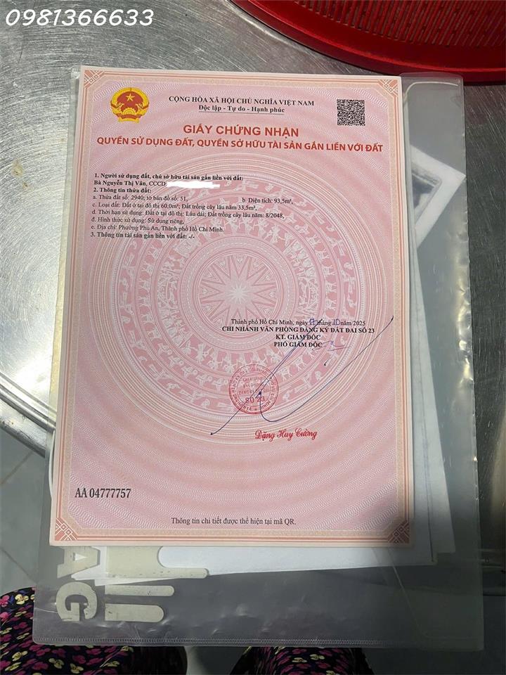 Cần tiền bán nhanh lô đất siêu đẹp Tân An, Thủ Dầu Một, Bình Dương, DT 93,5m2, 1,5 tỷ TL