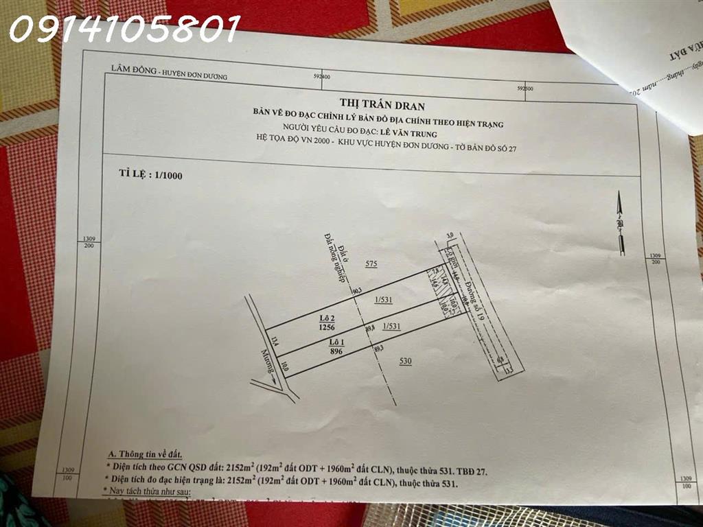 Bán đất thổ vườn có cây ăn trái - đất chính chủ tại Xã D'ran, Lâm Đồng, DT 2.156m2