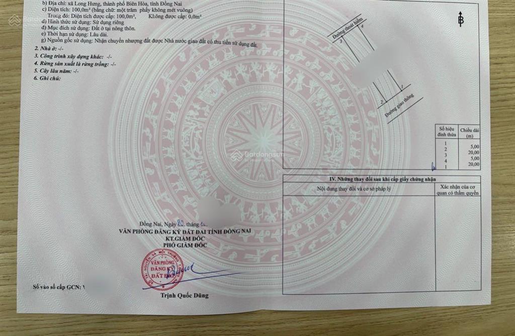 Chính chủ gởi bán đất long hưng giá 2 tỷ 5, dt 100m2 gần sông, ủy ban phường, trường học t4/2026