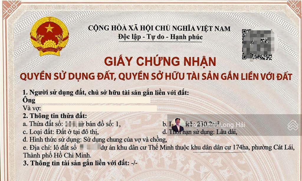 Chuyển nhượng nền đất 230,2m2 ngang 22,8m khu dự án thế minh 174ha tp thủ đức sang tên cá nhân được