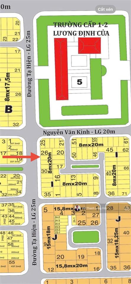 Chuyển nhượng nền 144m2 khu 174ha da huy hoàng mặt tiền đường tạ hiện 25m tp thủ đức