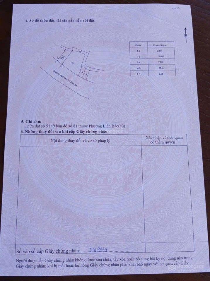 Bán đất bảo sơn, 8,8 tỷ, 100m2 tại liên bảo, vĩnh yên, vĩnh phúc