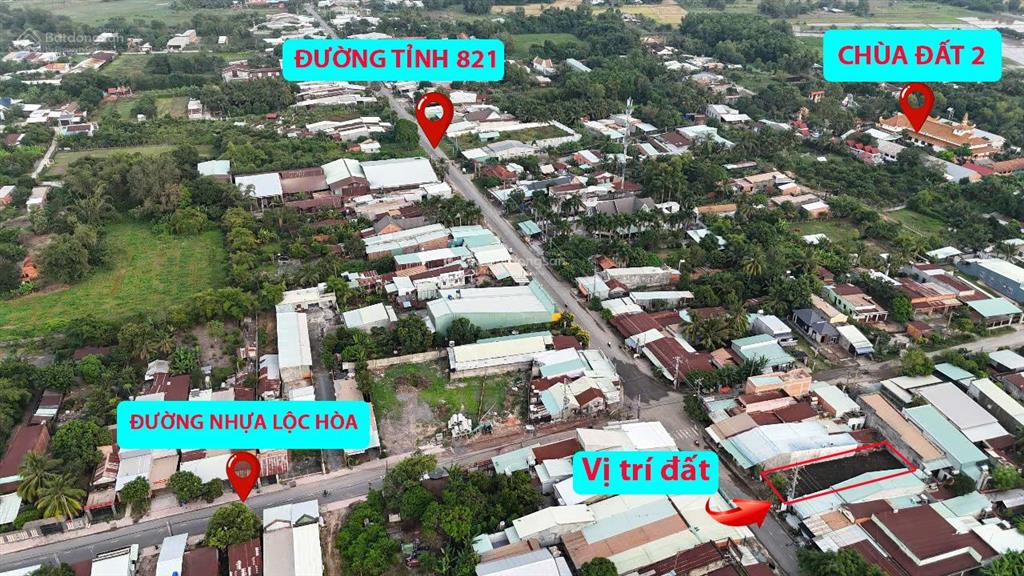 385m2 đất thổ cư, mặt tiền đt 821 tại chợ lộc giang, đức hòa.