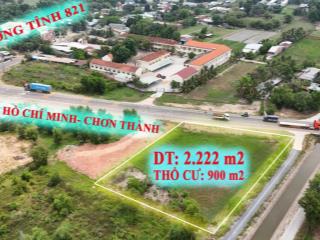 Lô đất 2.222 m2 thổ cư, 3 mặt tiền đường hồ chí minh đức hòa, đáng mua, đáng đầu tư...