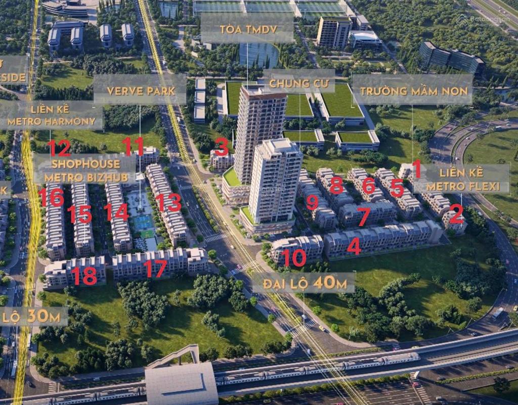 Biệt thự, shophouse hòa lạc metro city | gần khu đại học và cnc cách ga metro 500m