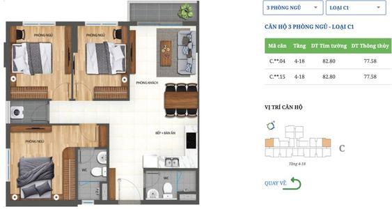 Bán căn 3pn view đông nam tầng cao giá 4 tỷ có rèm máy lạnh