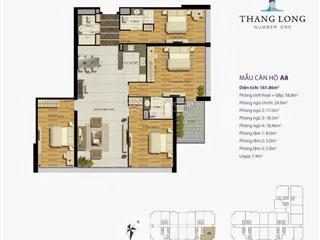 Nhà em bán lại căn hộ 162m2, 4pn góc view đẹp tòa a thăng long number one. 0888 486 ***.