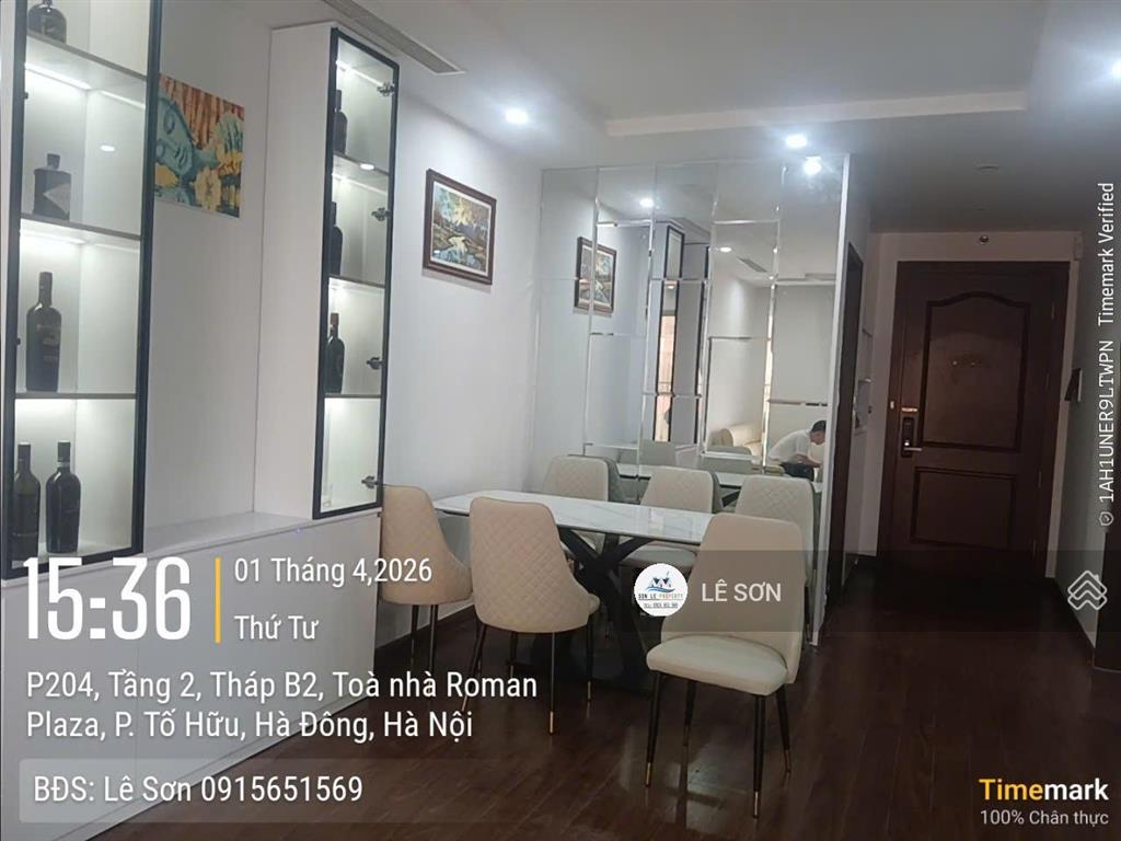 Cho thuê căn hộ roman plaza tố hữu 75m², 2pn, 2vs, full nội thất, có hầm để ô tô