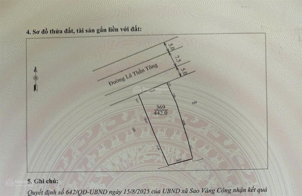 Chính chủ bán đất mặt tiền 13m phố lê thần tông, thị trấn sao vàng, ngay chợ sao vàng, full thổ cư