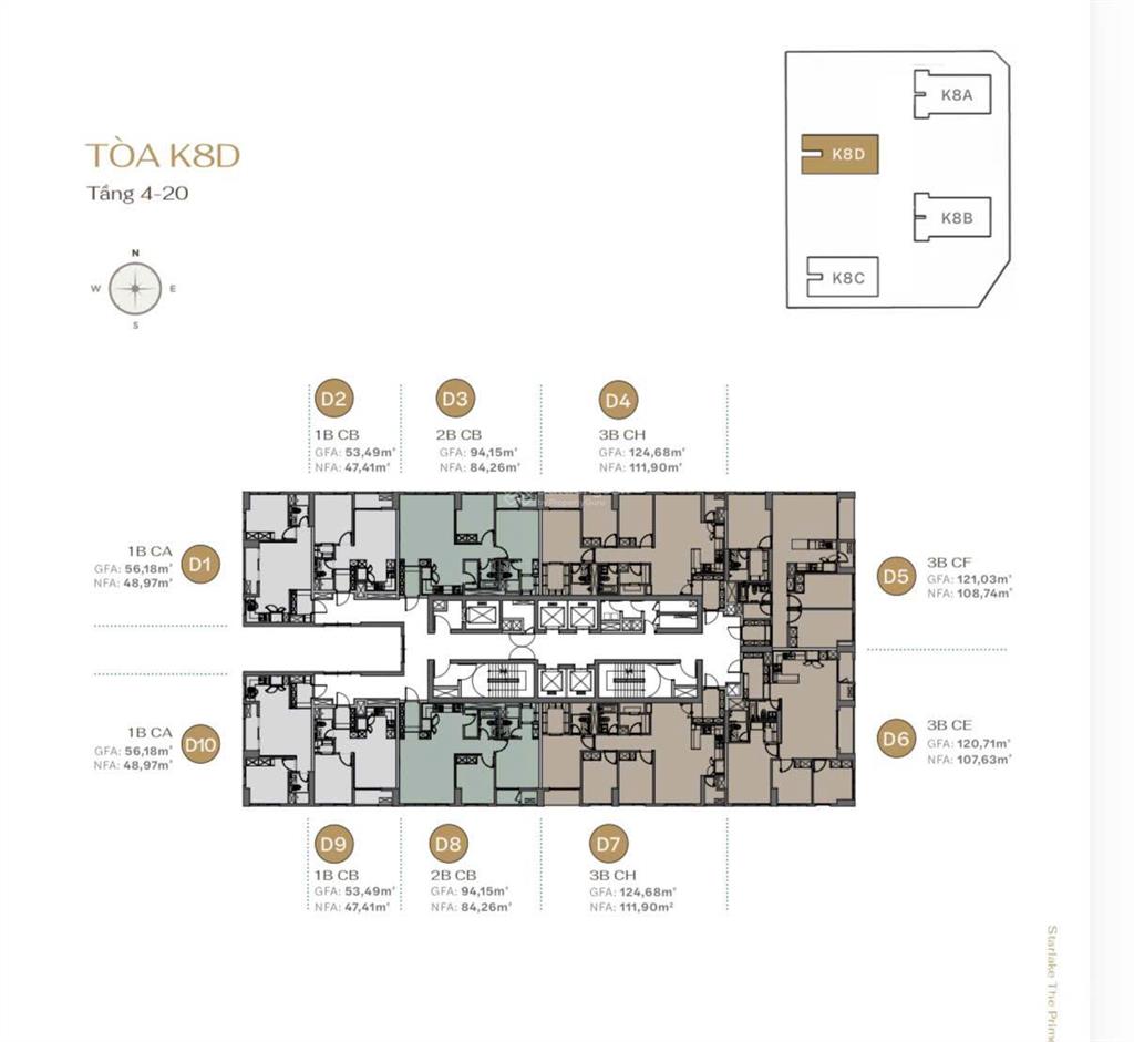 Trục d5  d6 siêu hot tại the prime, dt 108m2 căn góc, hướng đông nam view thẳng hồ, chỉ 22tỷ