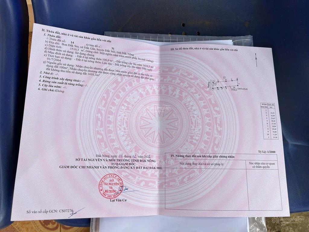 Nhượng quyền sử dụng đất mặt tiền đường bê tông xe tải gần ql14