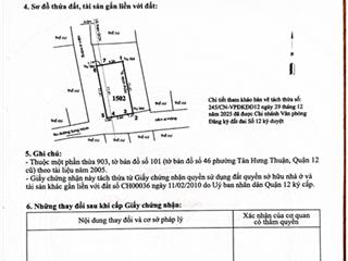 Cần bán gấp đất hẻm xe hơi đường song hành ở đông hưng thuận,q12