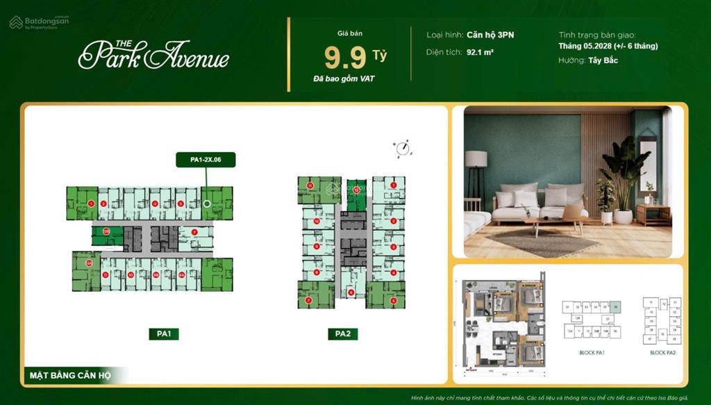 Căn hộ 3pn the park avenue  mặt tiền đường 3/2 quận 11, tp hcm