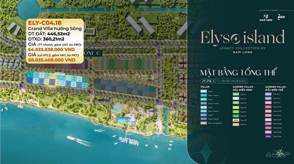 Bán dinh thự view sông elyse island, hàng hiếm, vị trí cực vip cho giới tinh hoa, mua trực tiếp cđt