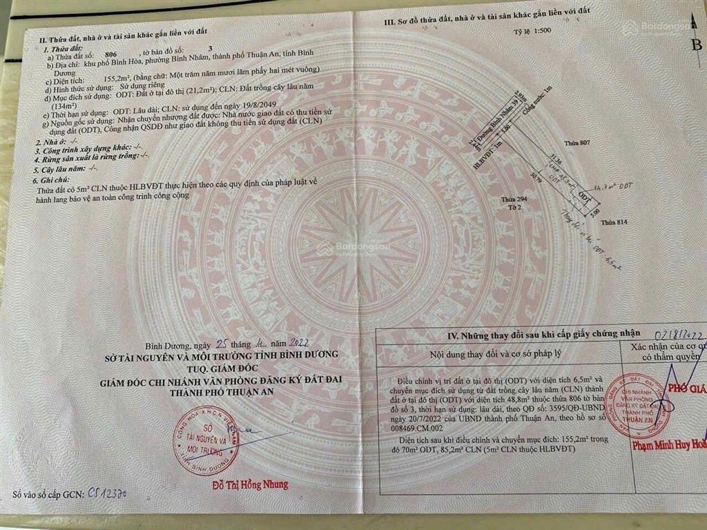 Giá tốt 155,2m2 đất bình nhâm 39, đường oto ra nguyễn chí thanh, giá 3 tỷ 650tr