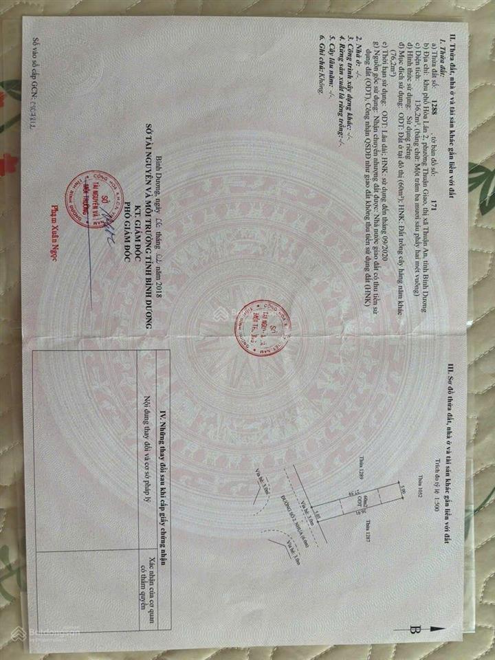 Bán đất kdc thuận giao phát, kế chợ lâm phát! diện tích 5x27=136.2m, giá 3 tỷ 950tr có hỗ trợ vay