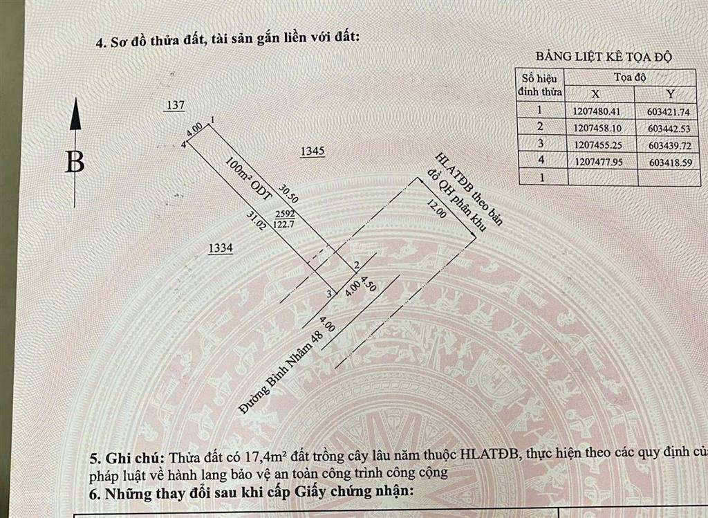 Đất 122m² đất bình nhâm 48 gần chợ bình nhâm 1 đường xe tải thoải mái có hỗ trợ bank hơn 1,5 tỷ
