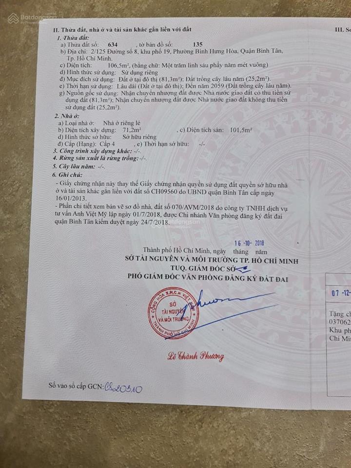 Bán nhà cấp 4 diện tích 5x21m  đang cho thuê 8tr/ tháng