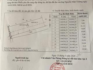 Cần bán đất đẹp 576m2, có 343m2 thổ cư, dt 12,8m x 45m. giá tốt chỉ 5,4tr/m2.  0932 788 ***
