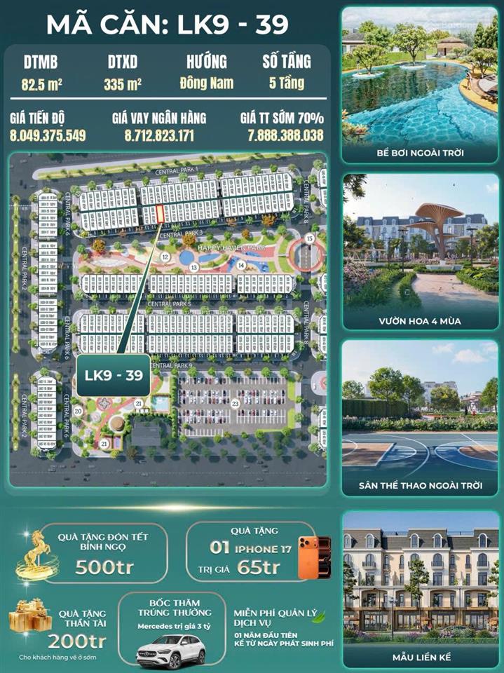 Độc quyền căn liền kề đối diện công viên, đẹp nhất dự án hoàng huy green river giá chỉ hơn 7 tỷ