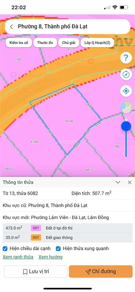 + đất biệt thự, view đẹp, dt 451m2 full thổ cư, dg lý nam đế tp đà lạt, khu phố đẹp