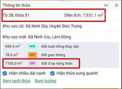 Đất đẹp đức trọng, dt 6.769m² mặt tiền đường nhựa, view đẹp, chuyển được full thổ cư, đã xây nhà