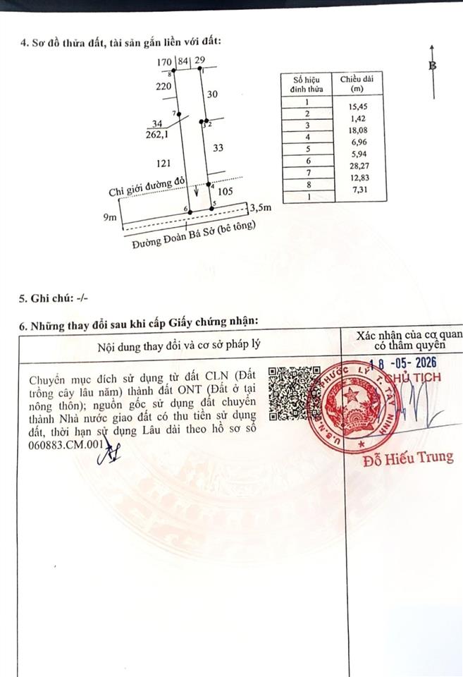 Bán đất 262m2 giá tốt tại đoàn bá sở, xã phước lý, huyện cần giuộc, 3,6 tỷ