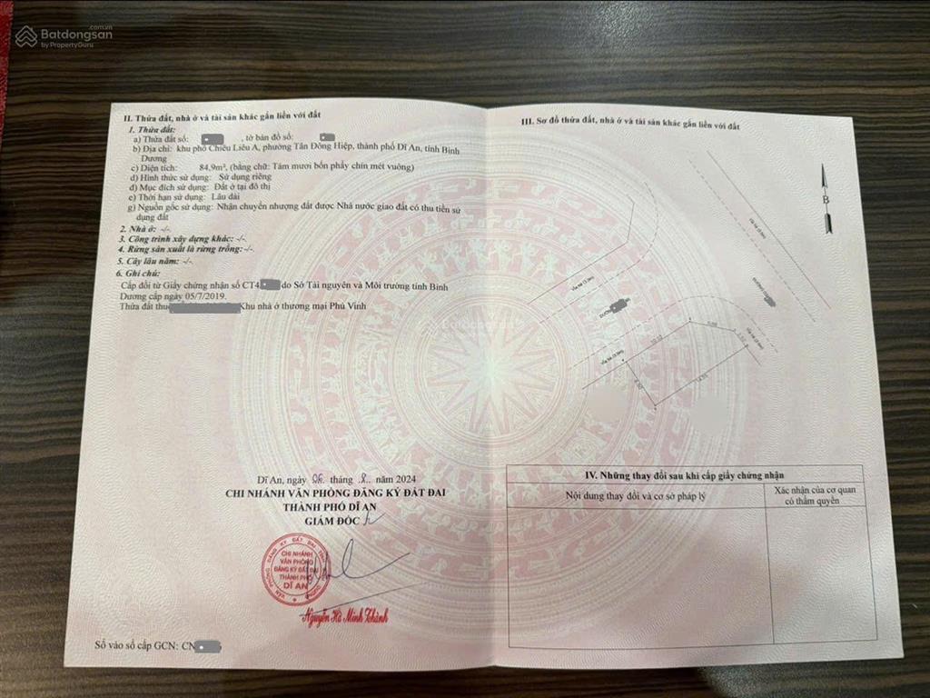 Bán lô góc 6.5x14.6m, đường d2 kdc icon central p. tân đông hiệp