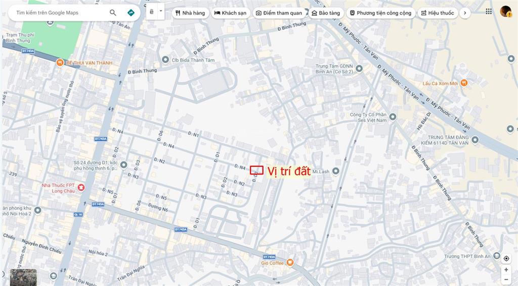 Bán lô góc 6.5x22m, đường n4 kdc phú hồng thịnh 9 p. bình an, thổ cư 100%