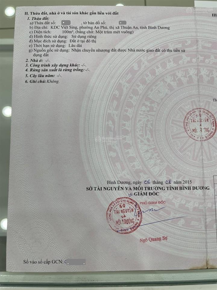 Bán nhà 1t1l + tum 5x20m, đường d1 kdc việt sing kế chợ việt sing, đang thuê 12 triệu/th