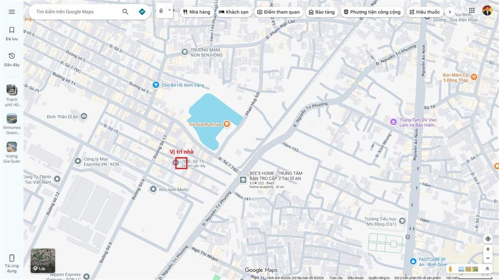 Bán nhà 1t2l và dãy trọ 5x30m, đường số 15 kdc sóng thần 2 p. dĩ an kế chợ xóm vắng