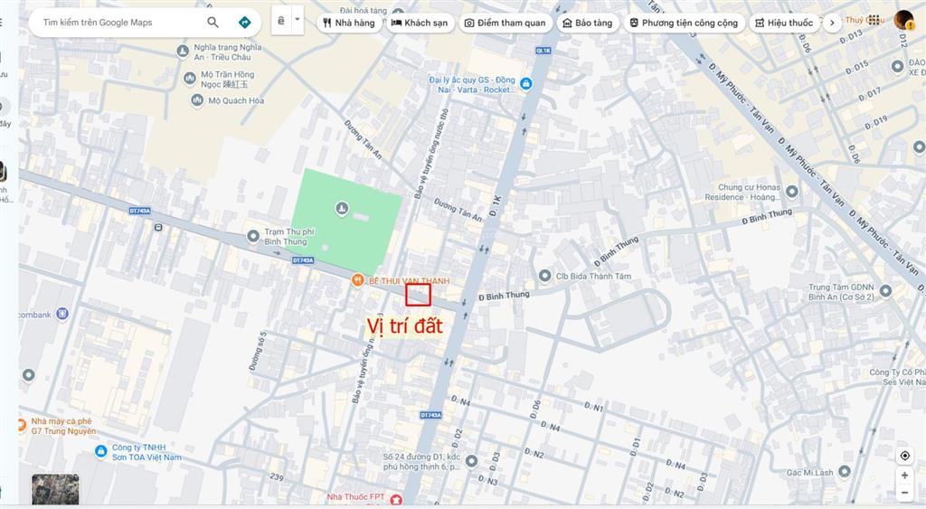 Bán nhà cấp 4 (7.5x32m), mặt tiền đt 743a p. tân đông hiệp, đang thuê 17tr/th