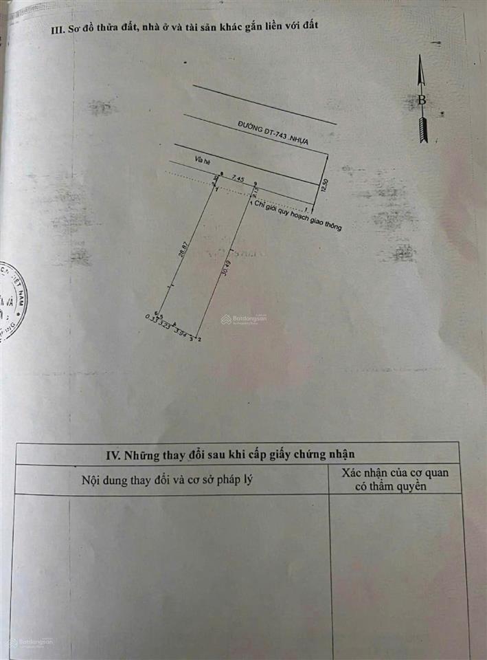 Bán nhà cấp 4 (7.5x32m), mặt tiền đt 743a p. tân đông hiệp, đang thuê 17tr/th