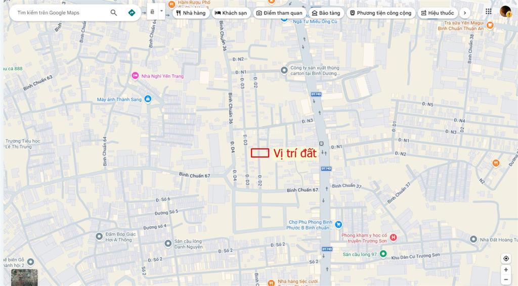 Bán căn góc 1t2l 416.5m, đường d2 kdc phú hồng khang p. bình chuẩn, full nội thất