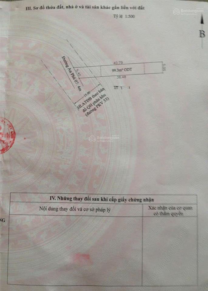 Bán kho xưởng 5x40m, mặt tiền an phú 7 p. an phú, đang thuê 15tr/th