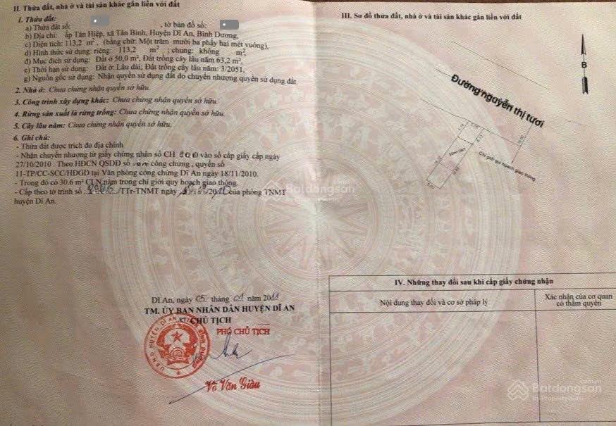 Bán nhà cấp 4 (5x22.2m), mặt tiền đường nguyễn thị tươi gần chợ phú an (sầm uất)
