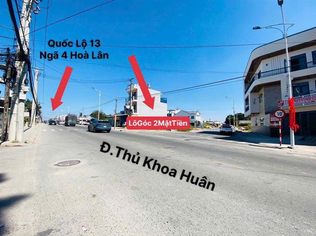 Bán lô góc 160m2, mặt tiền thủ khoa huân gần ngã tư hòa lân (sầm uất, thổ cư 100%)