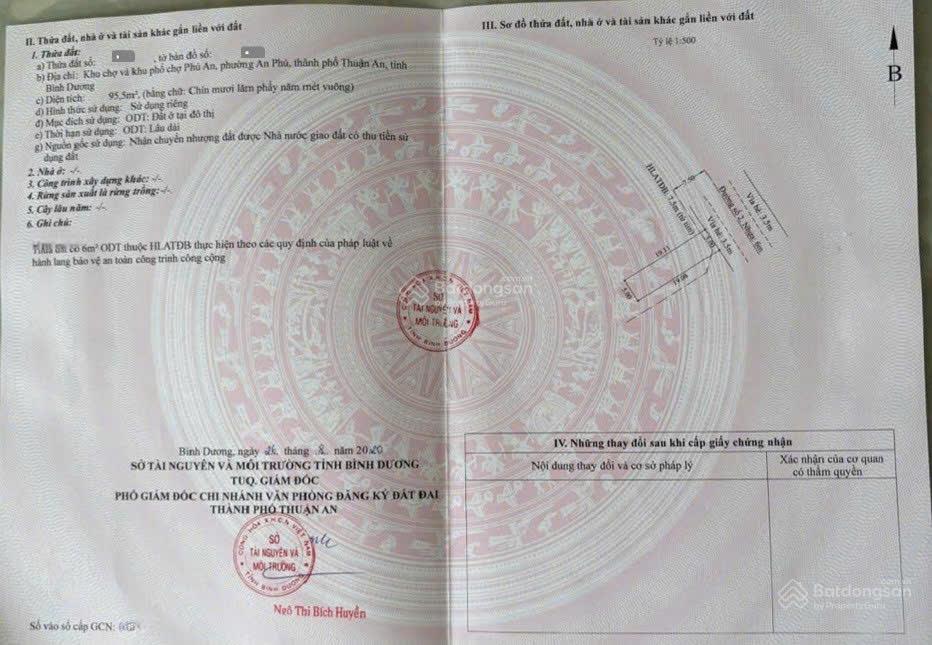 Bán đất 5x19m, đường số 2 kdc chợ phú an (giá rẻ, không vướng cống, cột điện)