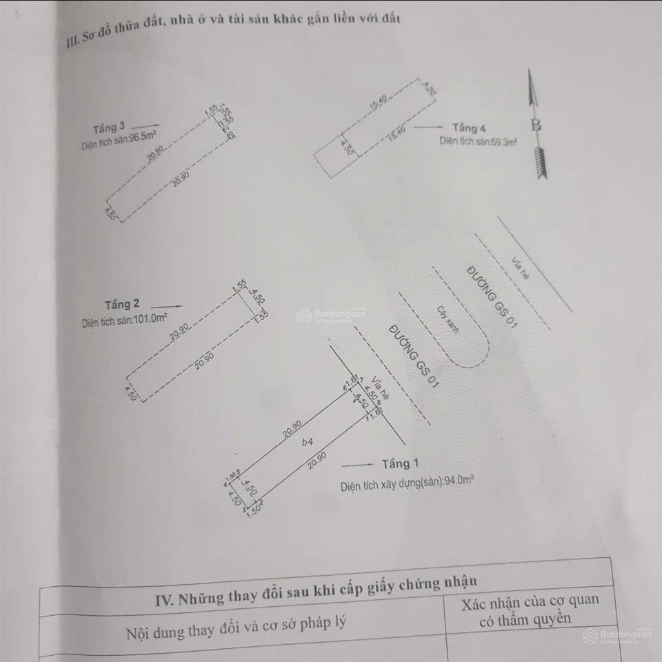 Bán nhà 1t3l 4.5x24m, mặt tiền đường gs1 gần go dĩ an (sầm uất, hoàn công)