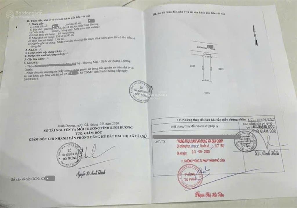 Bán đất 5x20m, mặt tiền đường gs17 gần công viên dĩ an (thổ cư 100%, kinh doanh được)