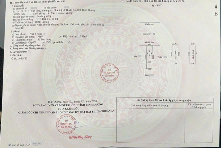Bán nhà 1t2l 5x20m, đường d1 kdc việt sing (hoàn công, sầm uất, trục chính)