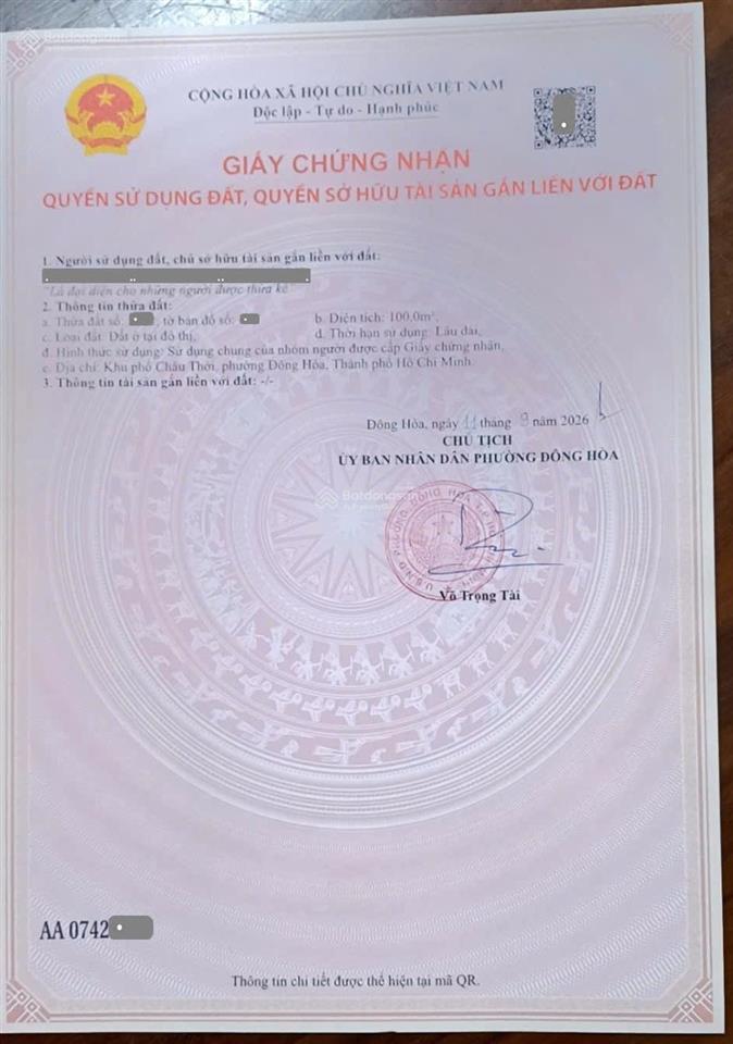 Bán đất 4x25m, mặt tiền song hành quốc lộ 1k (kinh doanh, không vướng, rẻ)