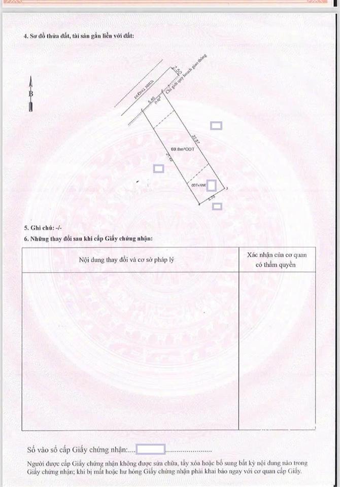 Bán đất 5.4x22.7m, hẻm nguyễn thị tươi gần trường cấp 2 tân bình