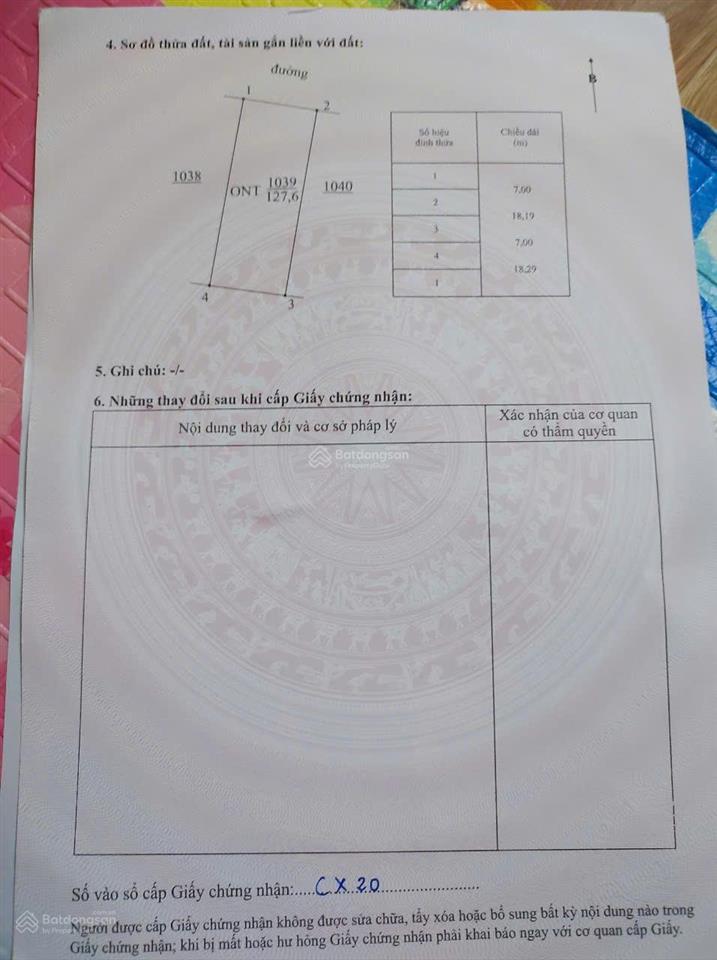Chính chủ bán lô trục chính đấu giá chính lý. mặt tiền 7m, 128m².  0962 364 ***