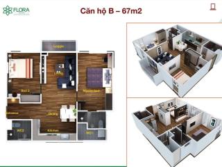 Cho thuê căn hộ flora anh đào, 2pn 2wc giá 8,5 triệu